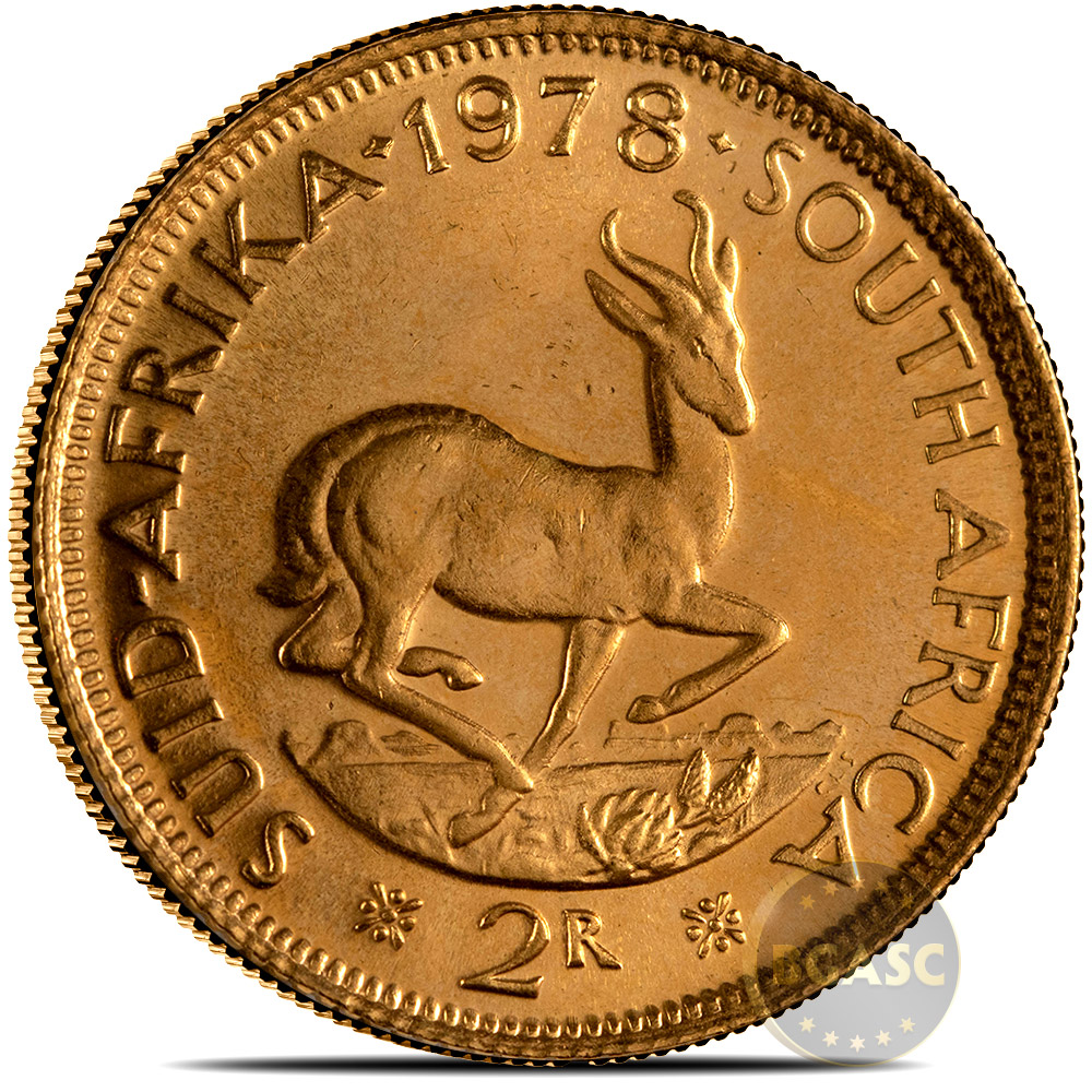 2 Rand South African Gold Coin Random Year AU L BGASC 2-rand-south-african-gold-coin-random-year-au-l-bgasc