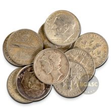 90% Silver Coins ($1 FV, Circulated, Dimes, and/or Quarters and/or Halves)