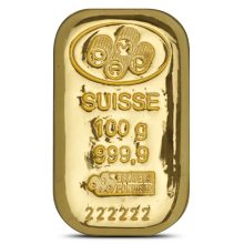 100 Gram PAMP Suisse Cast Gold Bar (New w Assay)