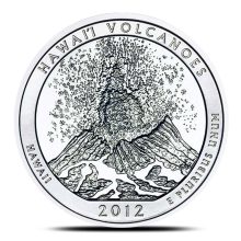 2012 5 oz ATB Hawaii Volcanoes Silver Coin