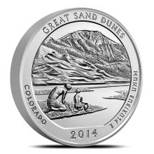 2014 5 oz ATB Great Sand Dunes National Park Silver Coin
