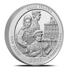 2017 5 oz ATB Ellis Island State of Liberty National Monument Silver Coin