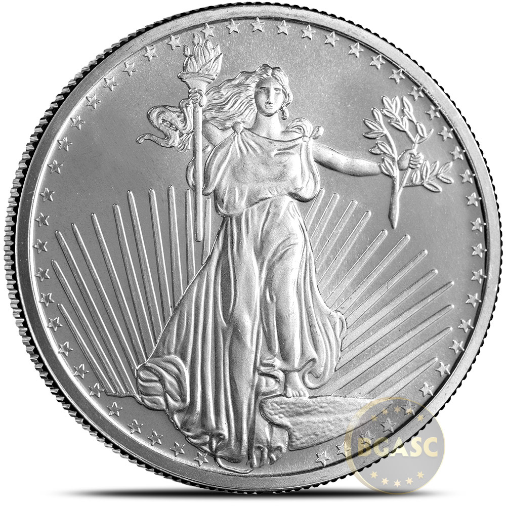 Sterling Silver Coin Bezel Pendant For 1oz 39mm Silver Round (e.g., Silvertowne St. Gaudens) 10 thumbnail image