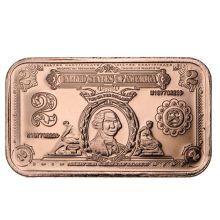 1 oz $2 Banknote Copper Bar (New)