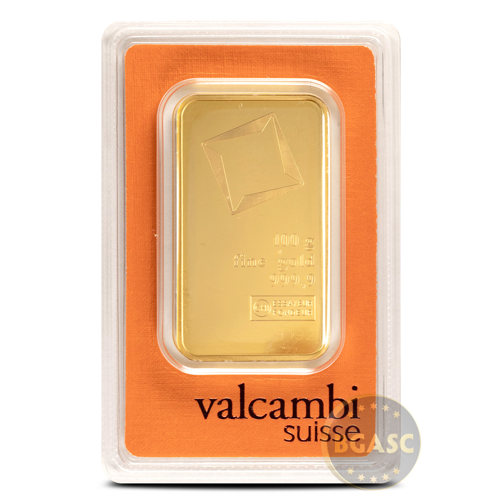 100 Gram Valcambi Gold Bar (New W/ Assay) L BGASC™