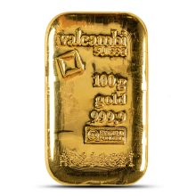100 Gram Valcambi Cast Gold Bar (New w Assay)