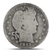 90% Silver Barber Quarters ($10 FV, Circulated)