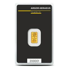 1 Gram Argor Heraeus Kinebar Gold Bar (New w Assay)
