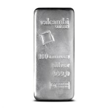 100 oz Valcambi Cast Silver Bar