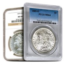 Morgan Silver Dollar Coin MS64 (1878-1904, PCGS or NGC)
