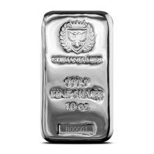 10 oz Germania Mint Cast Silver Bar (New)