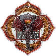 2022 2 oz Colorized Solomon Islands Silver Elephant of the 1st Chakra Coin (Box + CoA)