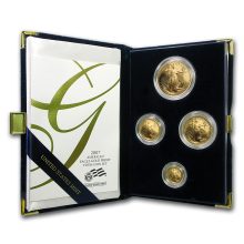 2007-W 4-Coin Proof American Gold Eagle Set (Box + CoA)
