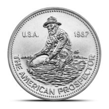 1987 1 oz Engelhard Prospector Silver Round (Eagle Reverse)