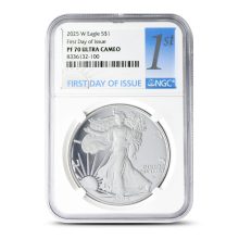 2025-W 1 oz Proof American Silver Eagle Coin NGC PF70 UCAM FDOI