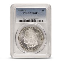 1883-O Morgan Silver Dollar Coin PCGS MS64 PL