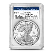 2025-W 1 oz Proof Army Privy American Silver Eagle Coin PCGS PR70 DCAM FS