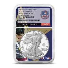 2025-W 1 oz Proof Army Privy American Silver Eagle Coin NGC PF69 UCAM ER