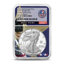 2025-W 1 oz Proof Army Privy American Silver Eagle Coin NGC PF70 UCAM ER