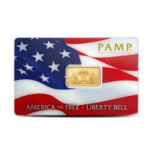 5 Gram PAMP Suisse America The Free Liberty Bell Gold Bar (New w Assay)