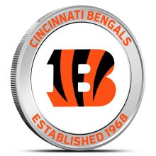 1 oz Colorized NFL Cincinnati Bengals Silver Round (BU)