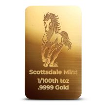 1/100 oz Scottsdale Horse Gold Bar (New)