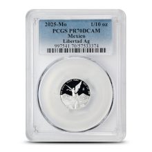 2025 1/10 oz Proof Mexican Silver Libertad Coin PCGS PR70