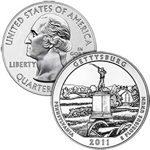 2011 5 oz Gettysburg National Park Silver Coin