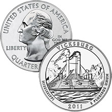 2011 5 oz ATB Vicksburg National Military Park Silver Coin