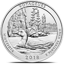 2018 5 oz ATB Voyageurs National Park Silver Coin