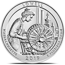 2019 5 oz ATB Lowell National Historical Park Silver Coin