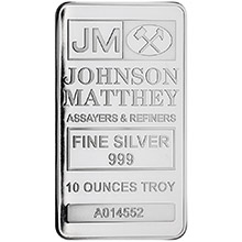 10 oz Johnson Matthey Silver Bar (Secondary Market)