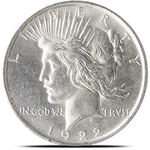 Peace Silver Dollar Coin (1922-26, 1934-35, BU)