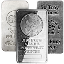 50 oz Silver Bars - Secondary Market (Random Assorted)