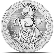 2019 10 oz British Silver Queen’s Beast Unicorn Coin