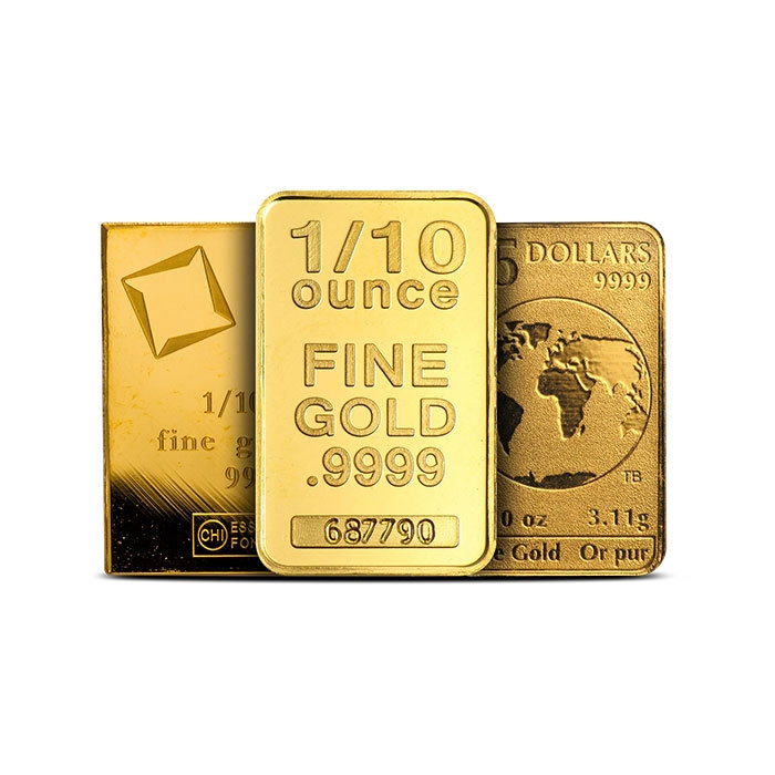 1/10 oz Gold Bar (Varied Condition, Any Mint)